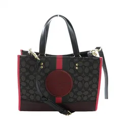 コーチ COACH デンプシー トートバッグ ショルダー 2WAY レザー キャンバス シグネチャー ロゴ グレー ピンク 4113 ■GY18 /MQ