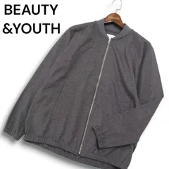 BEAUTY&YOUTH ユナイテッドアローズ 通年★ 長袖 レーヨン混 フルジップ MA-1風 ブルゾン ジャケット Sz.M メンズ 灰 グレー