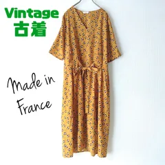 Vintage古着 レトロ柄ワンピース MadeinFrance フレンチシック