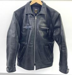 中古　stussy Schott コラボ レザー シングルライダースジャケット 盛岡75-0002】stussy schott コラボ 牛革 シングル レザー