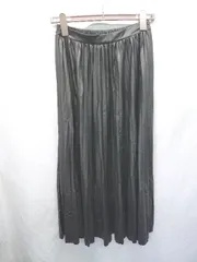 ◇ ⊆ classicalelf クラシカルエルフ レザー調 ロング丈 プリーツ スカート サイズL ブラック レディース E  【1410230012015】