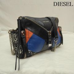 DIESEL ディーゼル ショルダーバッグ レザー ジップ デザイン チェーン ショルダー