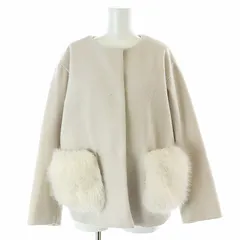 ジルバイジルスチュアート JILL by JILLSTUART 23AW ポケットフェイクファーノーカラーコート ショート S グレー /AT ■OSのサムネイル