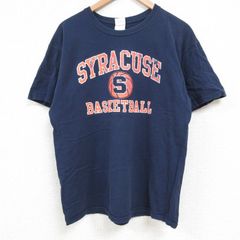 L/古着 半袖 ビンテージ Tシャツ メンズ 00s バスケットボール コットン クルーネック 紺 ネイビー 25jun06 中古