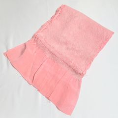 帯揚げ　ピンク　正絹　中抜き絞り