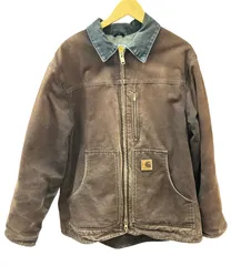 Carhartt (カーハート) ダック デトロイトジャケット ブルゾン ビンテージ ボアライナー C61 DKB Lサイズ ブラウン メンズ/027