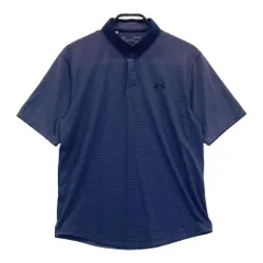 サイズ：M UNDER ARMOUR アンダーアーマー  半袖ポロシャツ ボーダー柄 パープル系 [240101207037]# ゴルフウェア メンズ