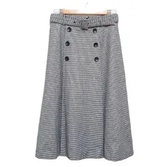 美品 MSGM ロゴバンド プリーツ ロングスカート 千鳥格子 38 白 黒