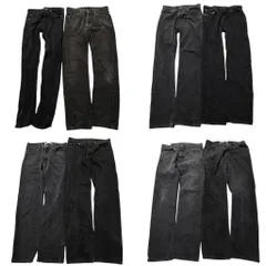 古着卸 まとめ売り リーバイス 505 デニム ブラックデニム パンツ 8枚セット (メンズ 34 /33 /32 /29 ) アメカジ フェード 中古古着 NB2485