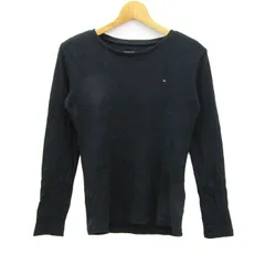 トミーヒルフィガー 長袖Ｔシャツ トップス ワンポイントロゴ ロンT レディース S/Pサイズ ブラック TOMMY HILFIGER 【中古】