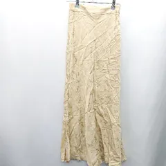 ◇ MOUSSY 花柄 サテン ロング丈 フレア スカート サイズ1 イエロー レディース E  【1408060039791】