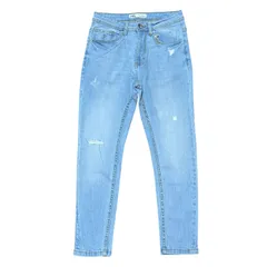 ZARA MAN クラッシュ クロップド スキニーデニム ライトブルー メンズS サイズ38 ザラマン