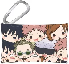 【中古】バッグ 虎杖悠仁＆伏黒恵＆釘崎野薔薇＆七海建人＆五条悟 カラビナ付きクリアポーチ 「呪術廻戦 第2期」