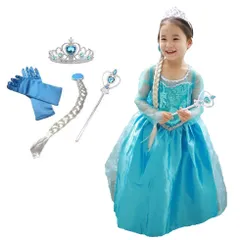 アナと雪の女王 エルサ 子供 ドレス 衣装 豪華５点セット 100～140cm