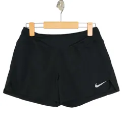 NIKE ナイキ 通年 ストレッチ★ ロゴ DRI-FIT ランニング ショート パンツ Sz.S　レディース 黒 トレーニング