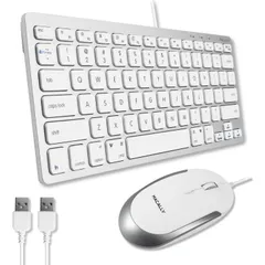 【数量限定】キーボード USB A 有線 コンパクト mac サイズ US配列 mac Windows兼用 静音性に シザースイッチ(パンタグラフ フルサイズ 78キー MACALLY 在宅勤務 マウス付 テレワーク MacBook Pro/Air、iMac、