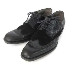 エンポリオアルマーニ EMPORIO ARMANI ビジネスシューズ 革靴 型押し レースアップ ウイングチップ 43 28cm 黒 ブラック■GY01のサムネイル