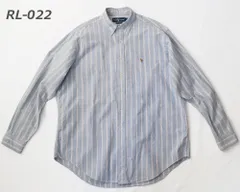 ［USED］Polo Ralph Lauren ポロ ラルフ ローレン 古着 ラルフ シャツ ストライプ柄ボタンダウンカラーシャツL~XLサイズrl-022