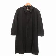 コムデギャルソンオム COMME des GARCONS HOMME ステンカラーコート ロング 裏地チェック柄 コットン 黒 ブラック M ■GY19 /TZのサムネイル