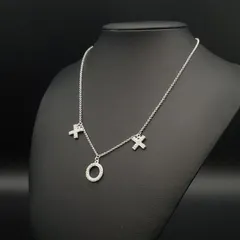 美品 Swarovski スワロフスキー ネックレス Couple X and O クリスタル ラインストーン シルバーカラー ギフト プレゼント 贈り物