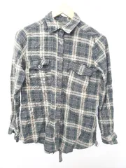 ◇ ⊇ LOUNGEDRESS チェック柄 長袖 シャツ ブラウス サイズ38 ネイビー ベージュ グリーン系 レディース E  【1506110013385】