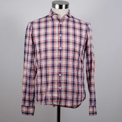 【中古品】ÉDIFICE（エディフィス）リネン混コットンチェックシャツ Size:44(S)