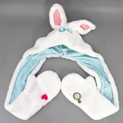 【中古】衣類 白うさぎ 手袋付きファンキャップ 「ふしぎの国のアリス」 東京ディズニーリゾート限定