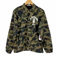 アベイシングエイプ A BATHING APE ロゴプリント 猿カモフラ ナイロン コーチジャケット メンズ  Sのサムネイル