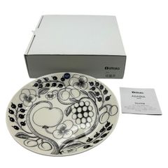 未使用品 iittala アラビア パラティッシ プレート 21cm イッタラ 皿 洋食器 ブラック 中古 W４