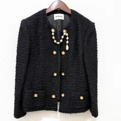 #wnc インゲボルグ INGEBORG ジャケット 黒 パールボタン チャーム付き モヘヤ混 レディース [966729]のサムネイル