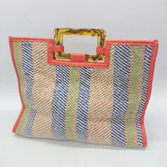 ◇ Θ ear PAPILLONNER イア パピヨネ 2way ハンド ショルダー バッグ トー バッグ オレンジ系 マルチカラー レディース E  【1506190009261】