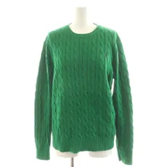 ポロ ラルフローレン POLO RALPH LAUREN ニット セーター 長袖 ロゴ刺繍 コットン L 緑 グリーン /AN38