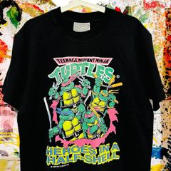 ミュータント タートルズ レトロ リプリント Tシャツ 半袖 メンズ 新品 黒 新品 新品未使用 レトロ 個性的 奇抜 エモい バンドT カットソー 攻め 前衛的 ヴィンテージリプリント  古着 好き綿 男性 衣類 トップス お洒落 ハイデザイン 男性