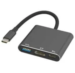 ★USB Type C HDMI アダプター Fuyi タイプ c hdmi ４K@30HZ 解像度 + 100WPD充電+USB 3.1高速データ転送 3in1 変換 adapter ブラック