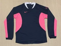 NIKE ナイキ 長袖ラグランロゴ入りTシャツ 紺 ネイビー ピンク M