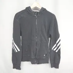 ◇ ⊇ adidas アディダス コットン系 長袖 パーカー サイズM ブラック レディース E  【1409100022124】