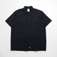 Dickies 半袖 ワークシャツ XL ブラック ポリエステル コットン ダブルポケット メキシコ製