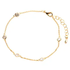 【ゴールド × ワンサイズ】[Cream dot. クリームドット公式] ブレスレット レディース  チェーン アジャスター付き 重ねづけ Ladies ビジュー ジルコニア シンプル 大人 上品 カジュアル オフィス アクセサリー プレゼント のサムネイル