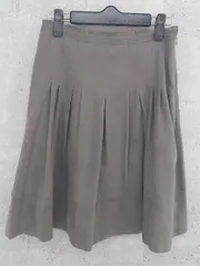 ◇ NATURAL BEAUTY ナチュラルビューティー 膝丈 ギャザー スカート 36 グレー *  【1002799402194】