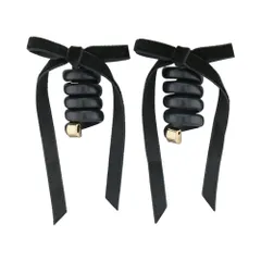 ミニコイルアップ（2点セット） ベロアリボン HCF0216-BK（ブラック）
