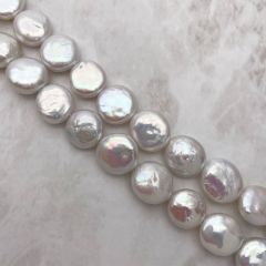 コイン バロック淡水パール 真珠 10mm 11mm 半連20cm パーツ ルース 素材 中粒 やや大粒 ハンドメイド diy