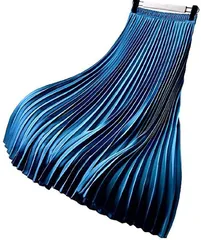 Sleeping Sheep(スリーピング シープ) スリーピングシープAライン プリーツ フレア ロング ベーシック スカート 裏地付き マキシ丈 丈90cm( 18.ターコイズブルー,  90)