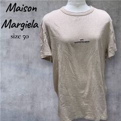 美品】マルジェラ☆センターロゴ 半袖 Tシャツ 反転ロゴ 46 グレー