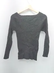 ◇ sense of place ボートネック リブ セーター 秋冬向け カジュアル 長袖 ニット サイズFREE ブラック レディース E  【1309250024903】