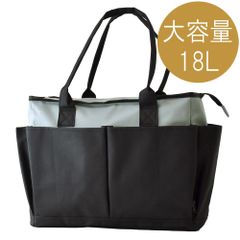 トートバッグ 《グレー》 新品 未使用 18L 多ポケット 大容量 ファスナー付 キャンプギア入れ 焚火バッグ エコバッグ 工具入れ ポリキャンバス【A1N】【ゆうパケット】 ファッション