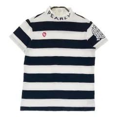サイズ：0 PEARLY GATES パーリーゲイツ  モックネック 半袖 Tシャツ ボーダー柄 ホワイト系 [240101440598] ゴルフウェア レディース ストスト