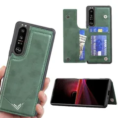 【人気商品】【Suumii】 手帳型 SONY Xperia 5 III SO-53B SOG05 A103SO用 背面 手帳 カードケース ランヤード付 背面カバー (ダルグリーン)エクスペリア 5 III so53b sog05 a103so スマホケース