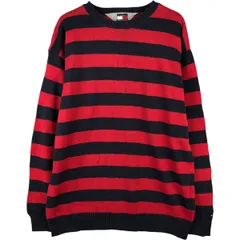 古着 90~00年代 トミーヒルフィガー TOMMY HILFIGER ボーダー柄 コットンニットセーター メンズXL相当 ヴィンテージ/eaa410875