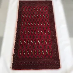 フラワーワンド】パキスタンヴィンテージウール絨毯赤いアーモンド魔法草