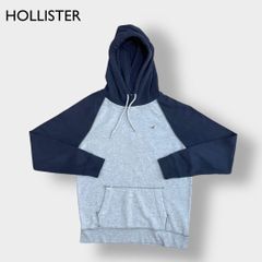 【HOLLISTER】ワンポイント 刺繍ロゴ パーカー プルオーバー ラグラン